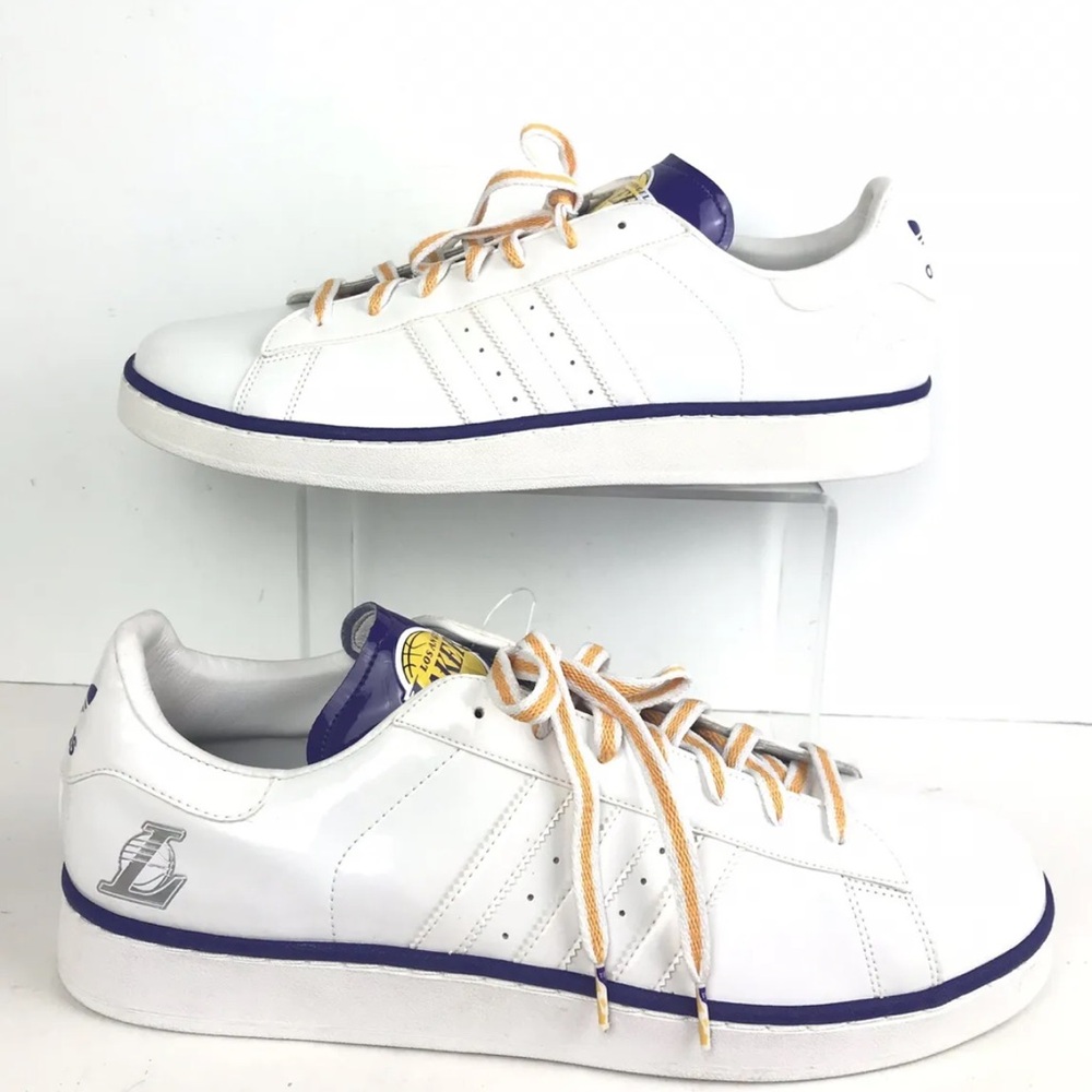 LOS ANGELES LAKERS Kobe Bryant NBA Series ADIDAS Shoes Sneakers White Size 18
